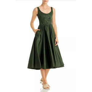 Jason Wu Collection Sleeveless Cotton Midi Dress Green Size 0 2460